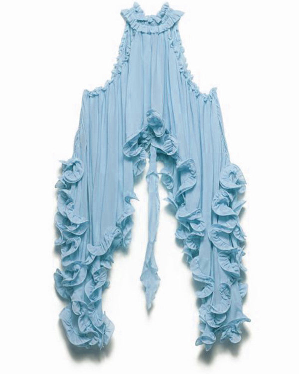 Lena Chiffon Neckholder Volant Bluse