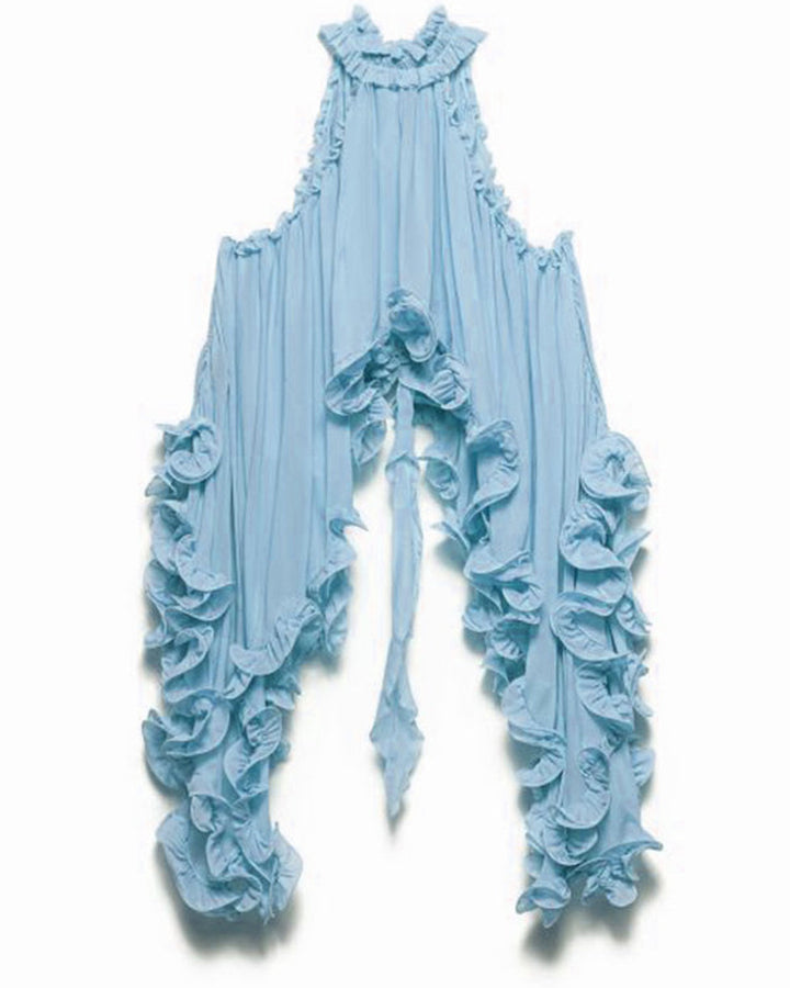 Lena Chiffon Neckholder Volant Bluse
