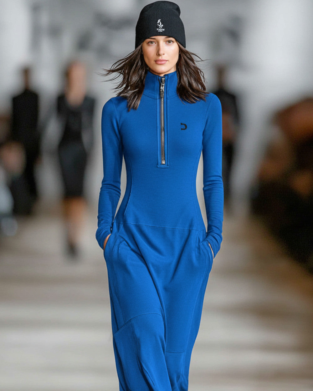 Nina Sportliches Maxikleid Rundhals