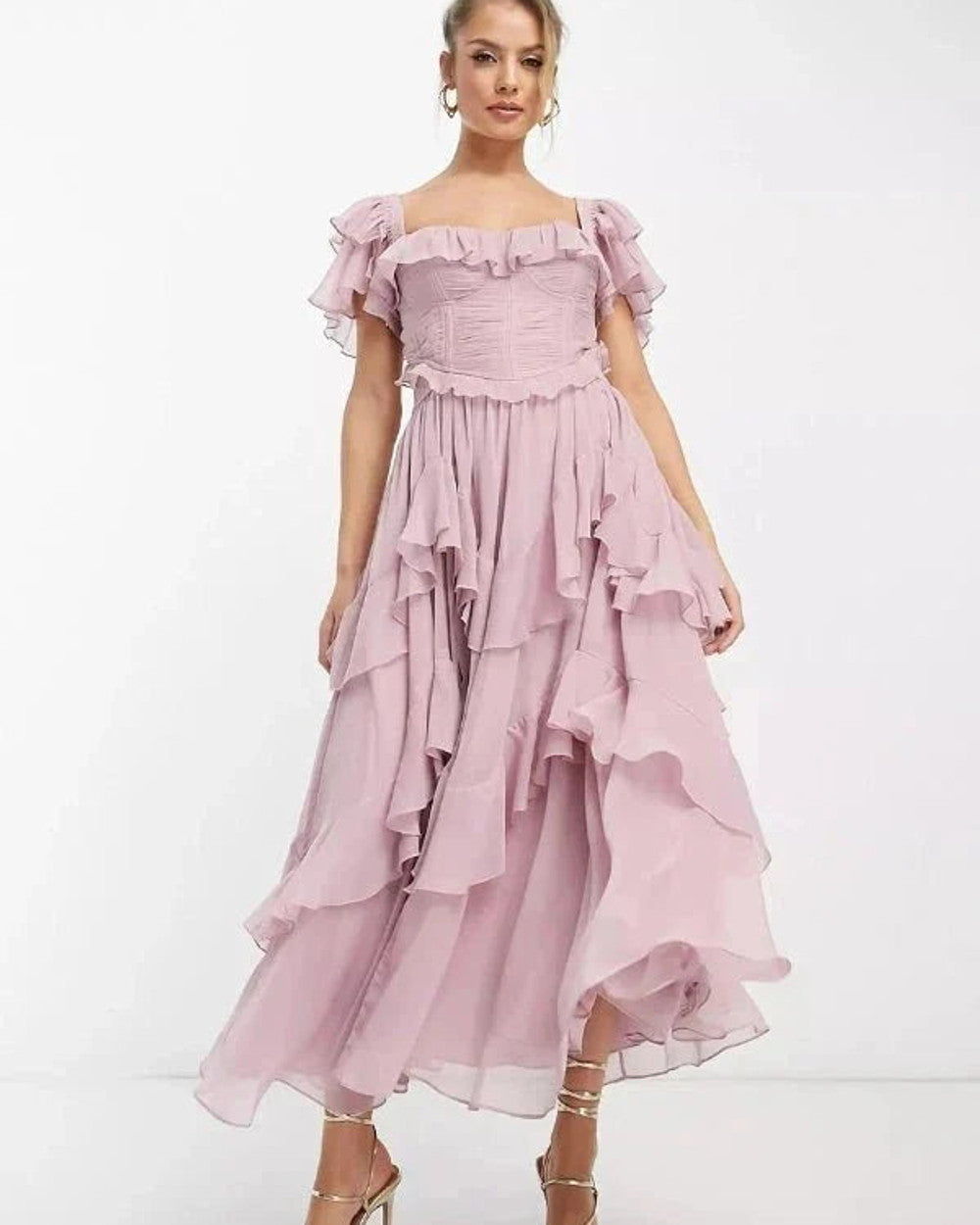 Freyna Volant Zweiteiliges Midi Kleid