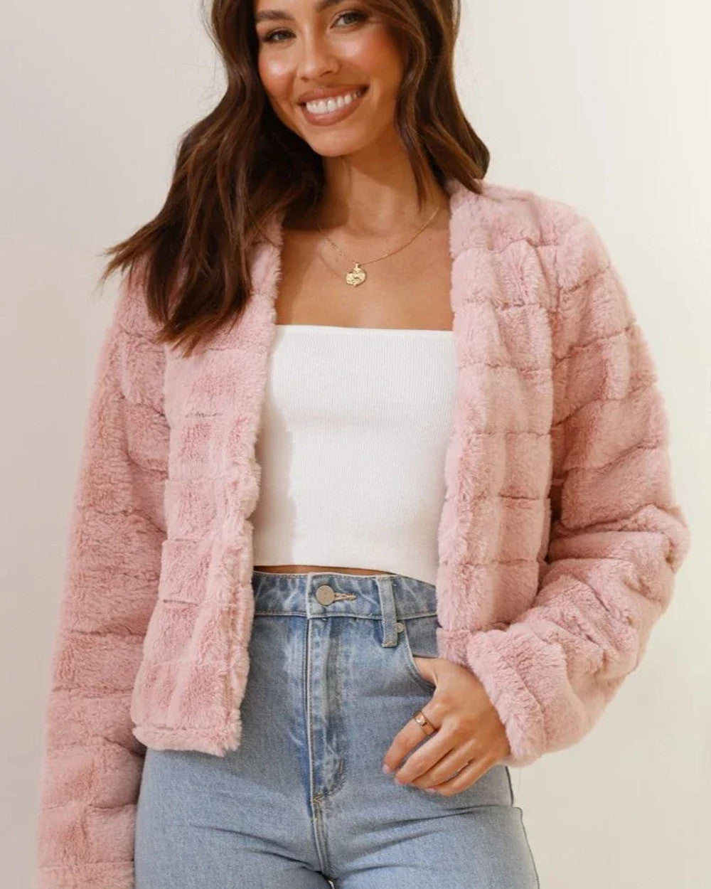 Lena Kunstfell Jacke Kurzmantel