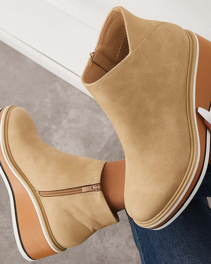 Lena Keilabsatz Stiefeletten Reißverschluss