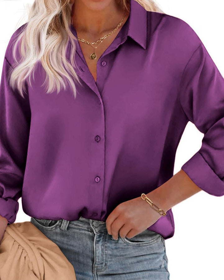 Lena Seidenbluse Knopfleiste Damen