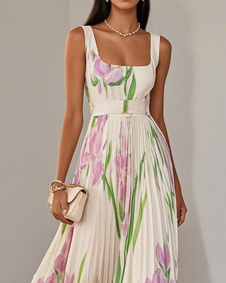 Emma Plissee Maxikleid Chiffon Damen
