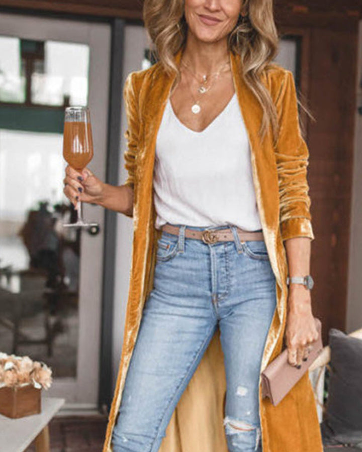 Lena Samtiger Kimono Mantel Damen