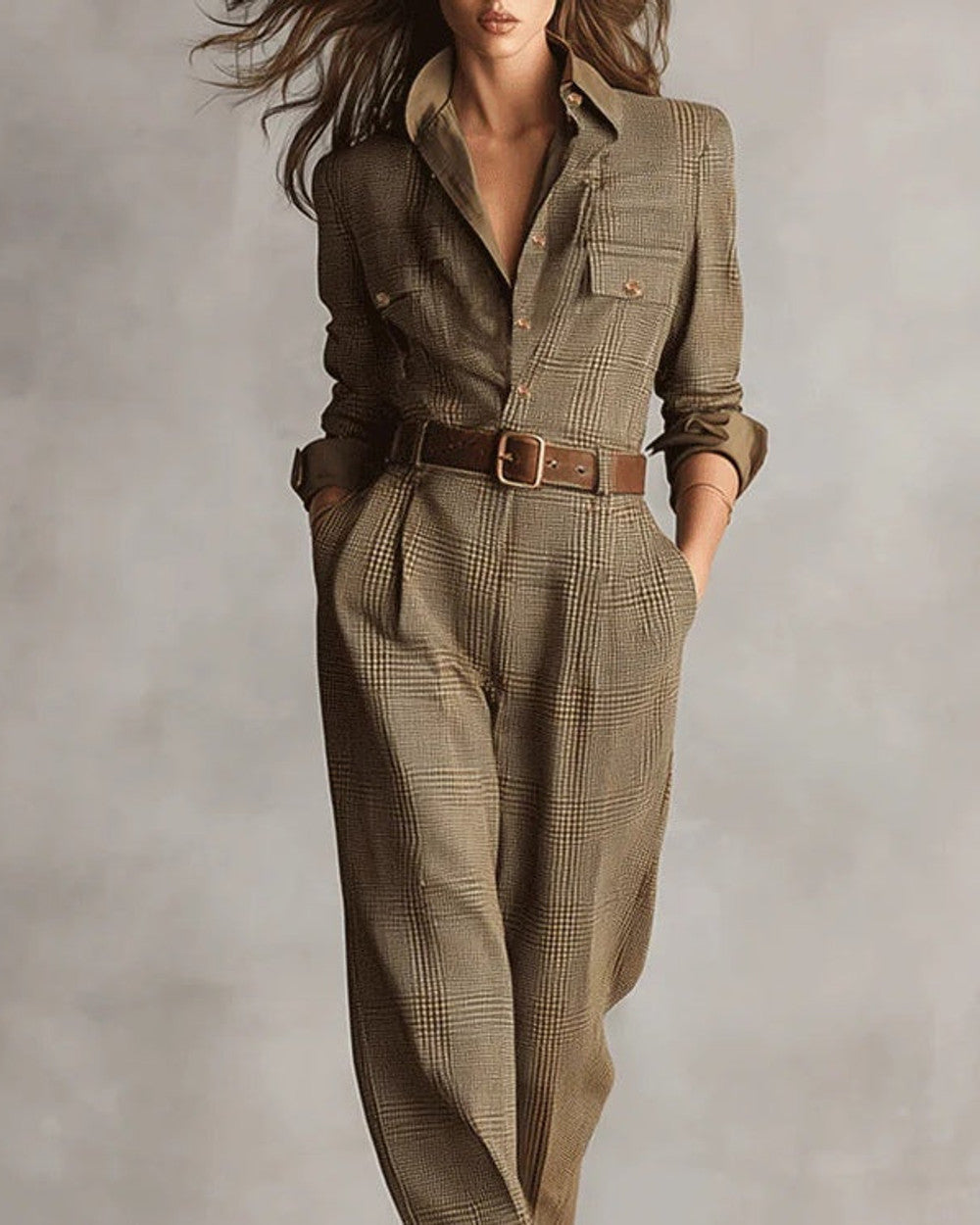 Lena Kariert Overall Tweed