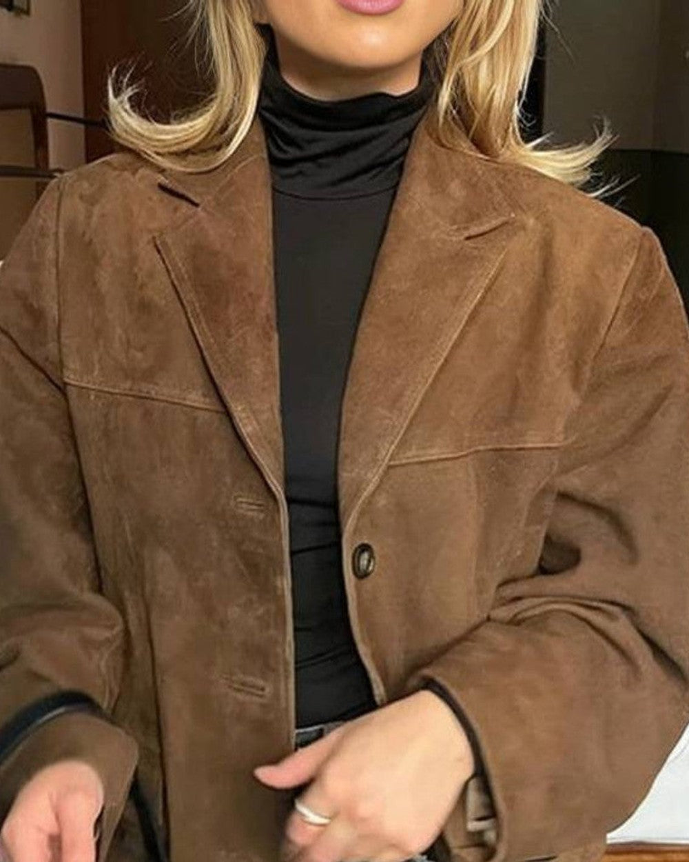 Lena Wildleder Sakko Jacke Damen