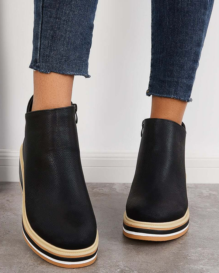 Lena Keilabsatz Stiefeletten Reißverschluss