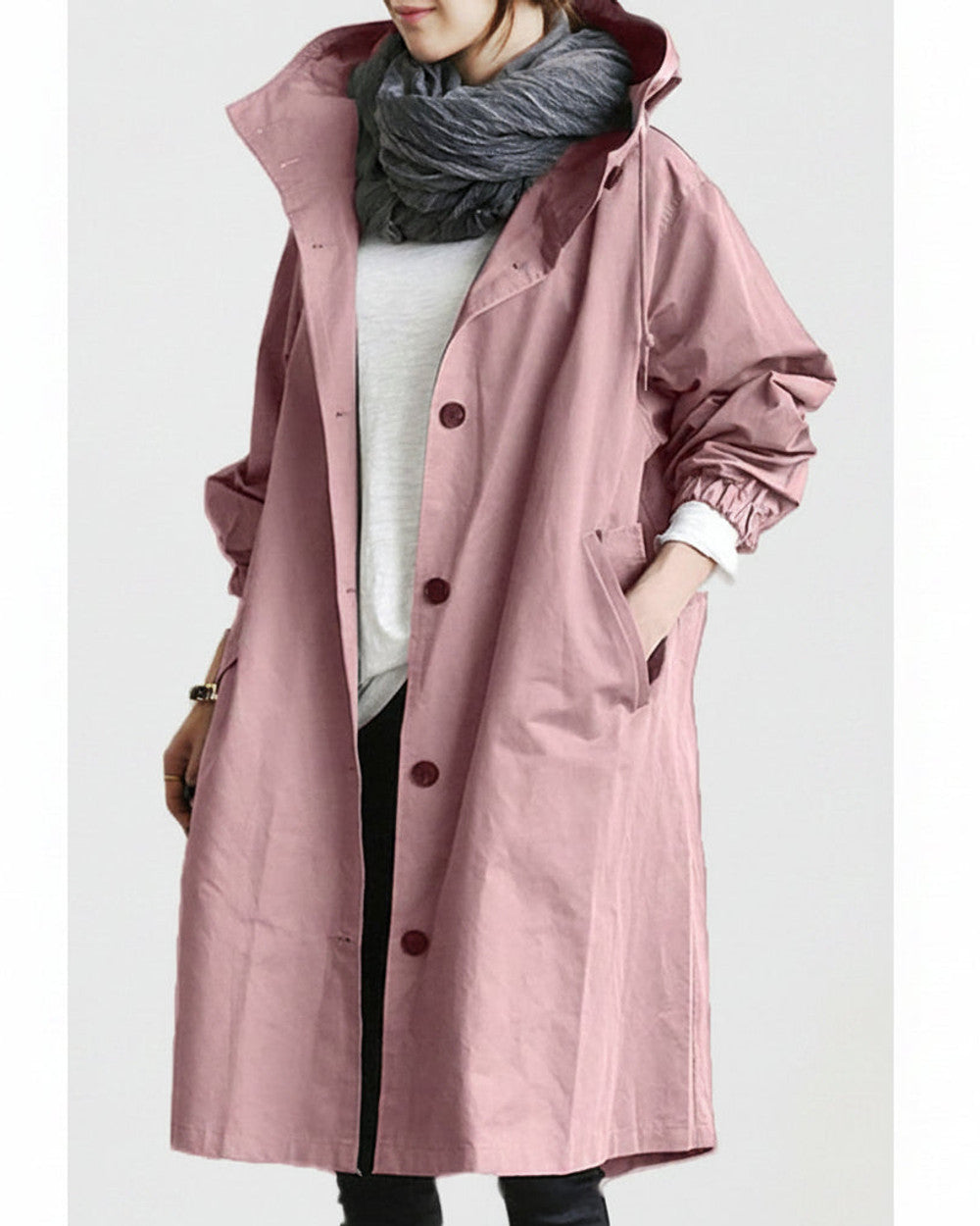 Alina Damen Trenchcoat mit Kapuze