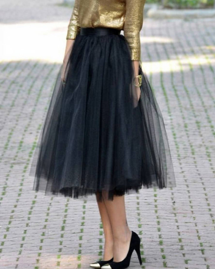 Nina Tüll-Ballettrock Midi Damen