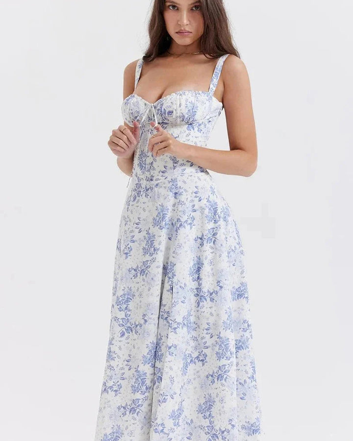 Linsay Elegantes Schnürkleid mit Schlitz
