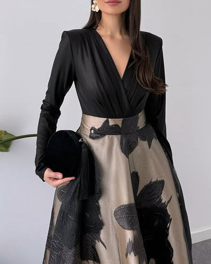 Emma Zweiteiliges Midi Kleid Jacquard