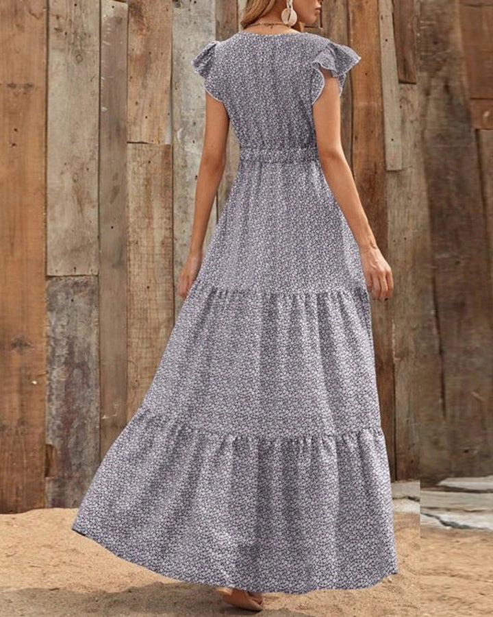 Mia Sommerkleid Blumenmuster V-Ausschnitt