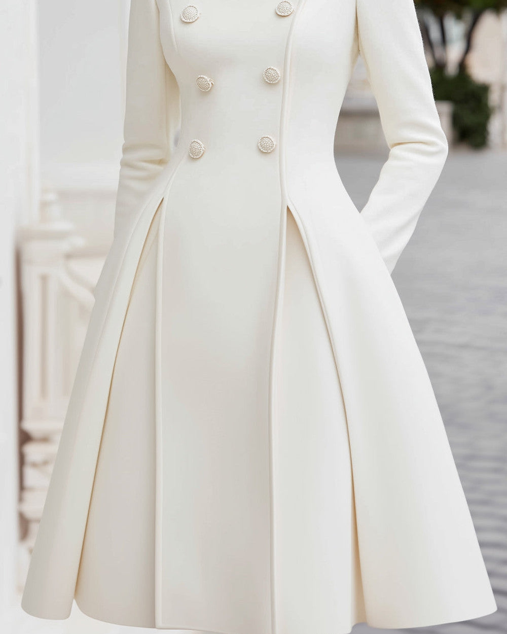Emma Zweireihiges Mantelkleid A-Linie