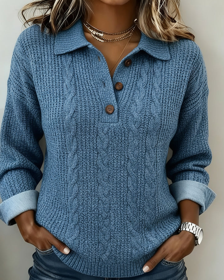 Rowan Kragensweatshirt mit Knopfleiste