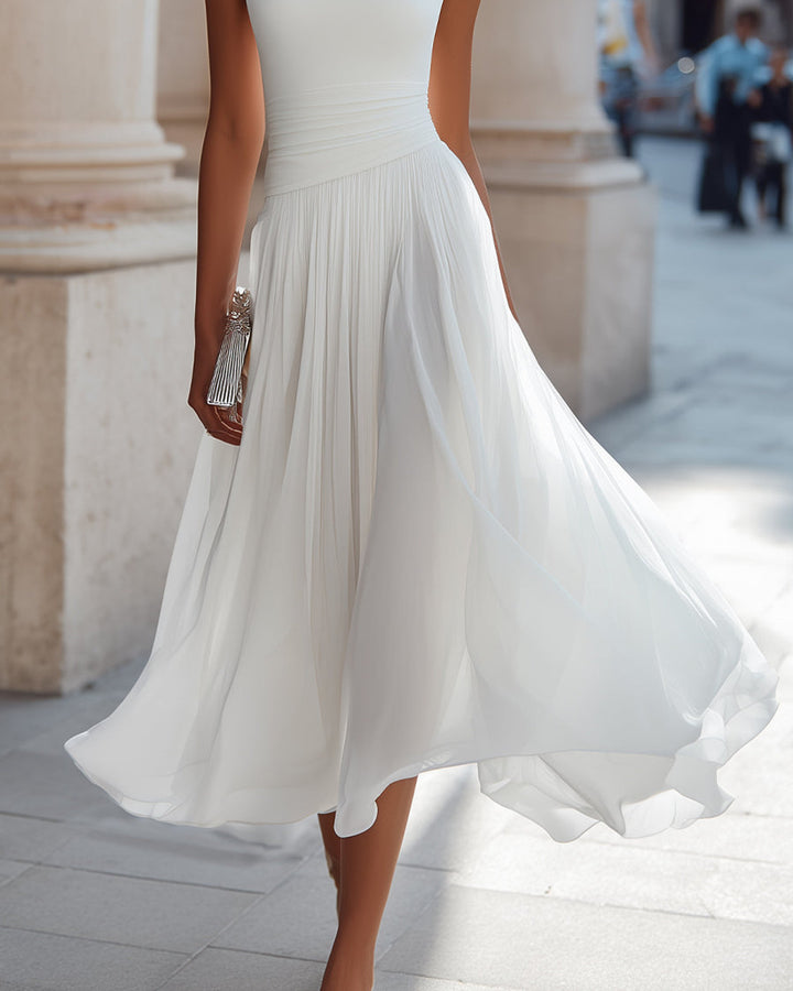 Lena Ärmelloses Faltenkleid Wasserfall