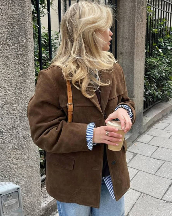 Lena Wildleder Sakko Jacke Damen