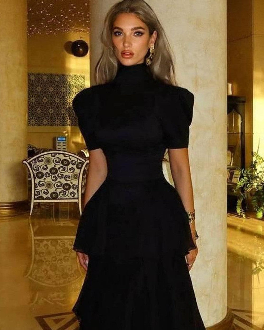 Emma Mehrlagiges Maxikleid Damen