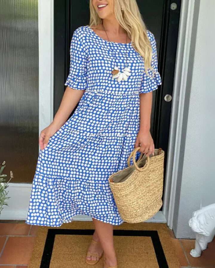 Aisha Gestuftes Midi Kleid Damen