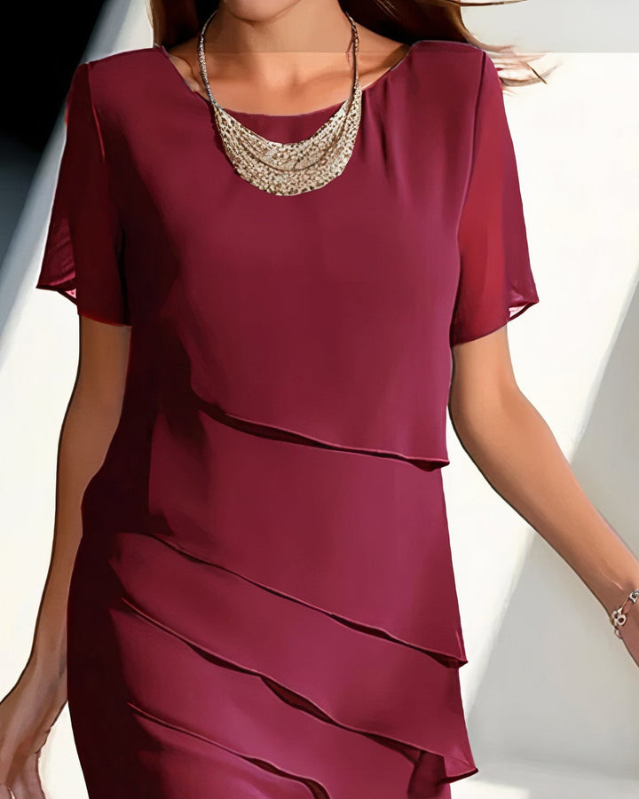 Arya Gestuftes Chiffonkleid Damen