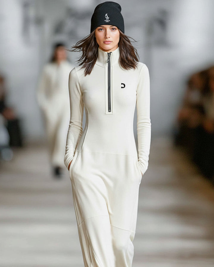 Nina Sportliches Maxikleid Rundhals
