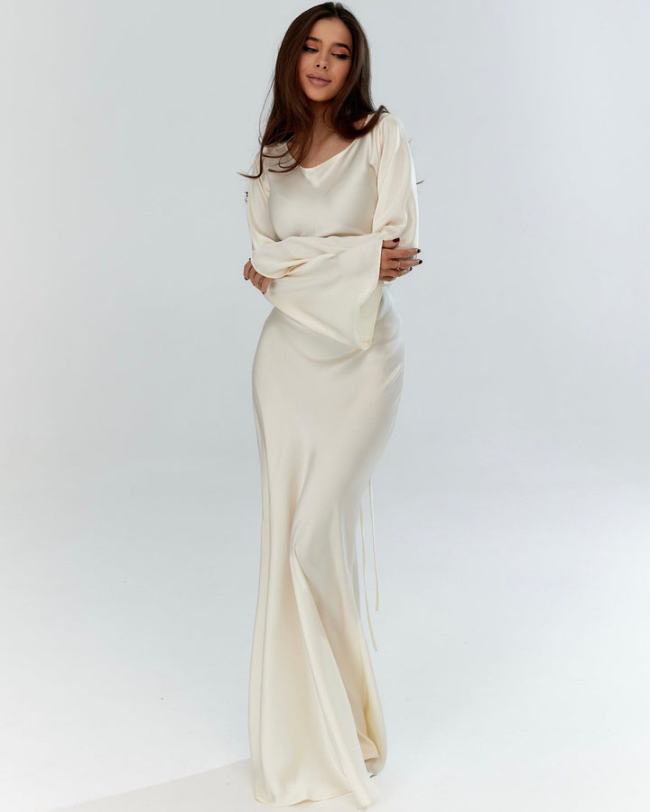 Alina Langärmliges Maxikleid Elegant