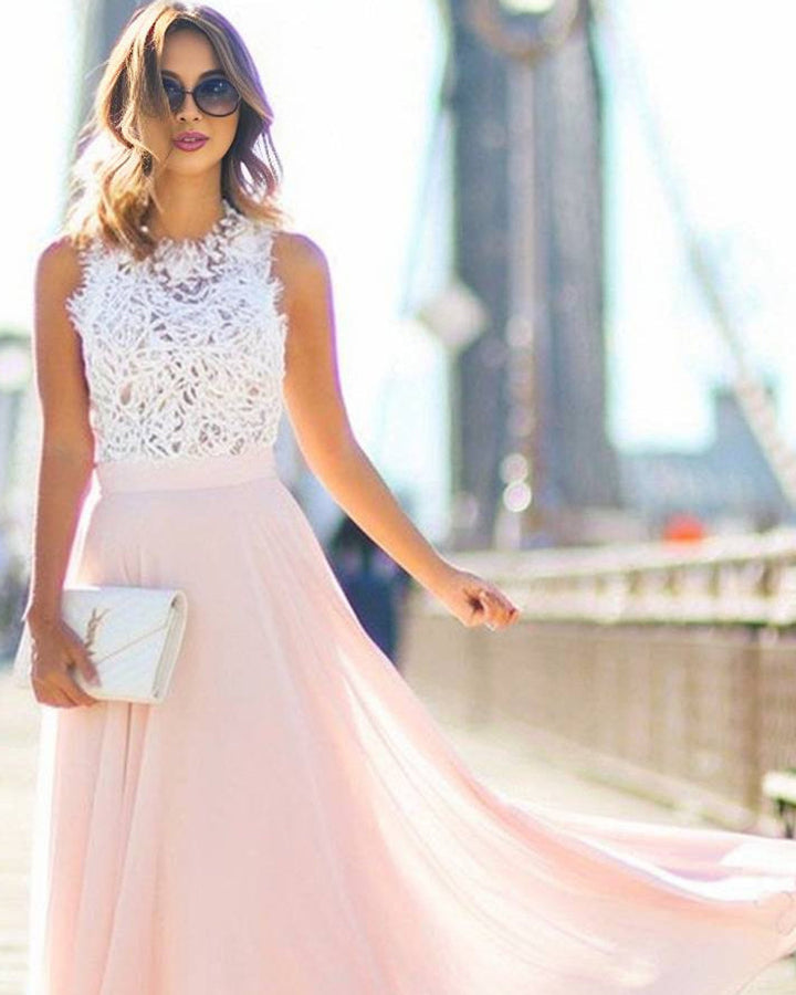 Lena Langes Spitzenkleid Chiffon