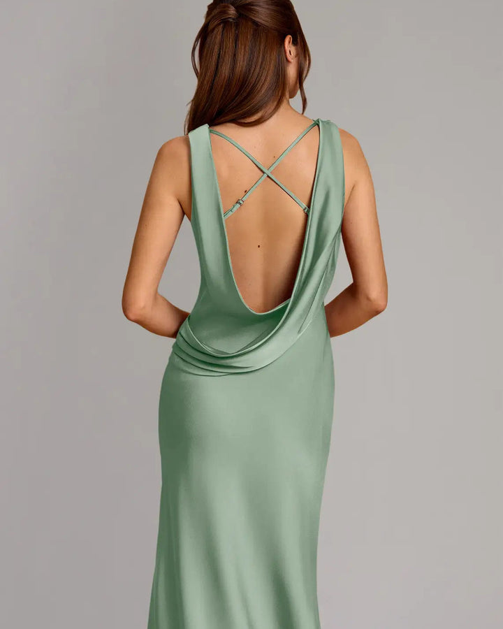 Cheryl Meerjungfrau Stretchsatin Abendkleid