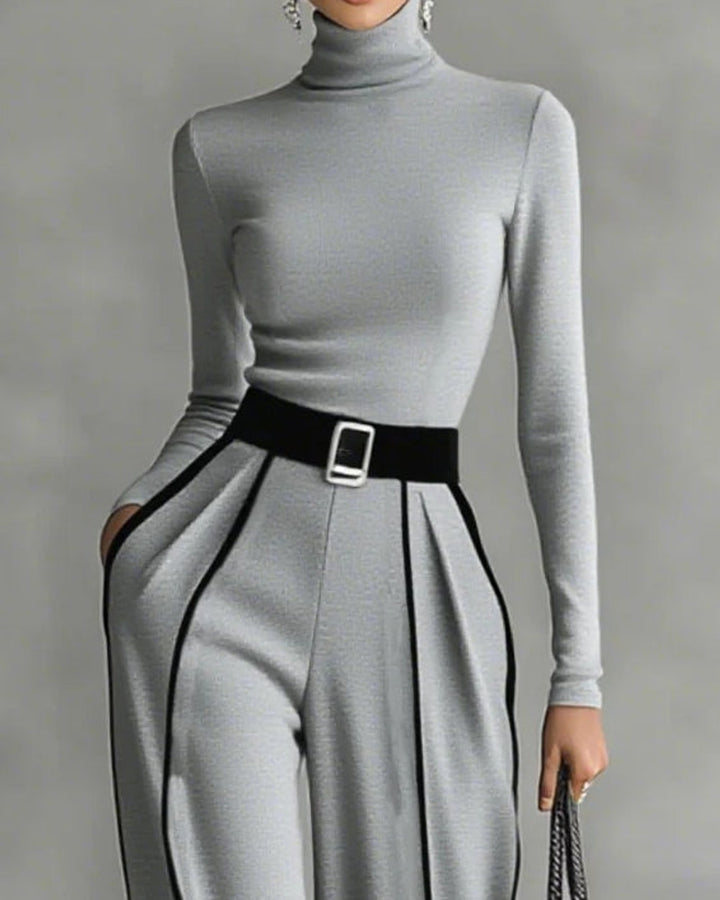 Nina Hochgeschlossenes Oberteil Hose Set
