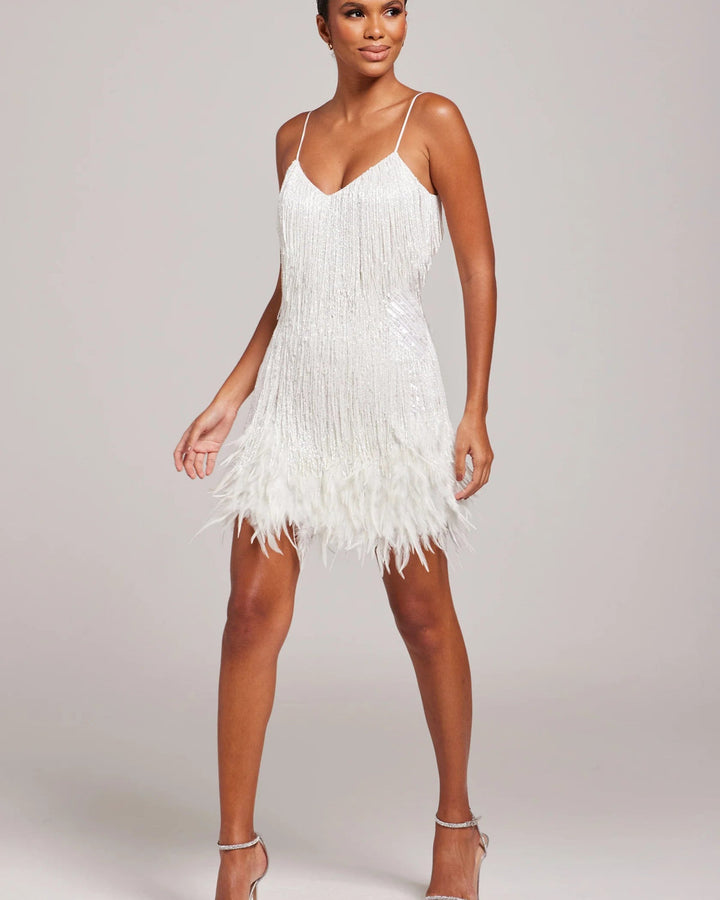 Marj Federbesetztes Abendkleid Damen