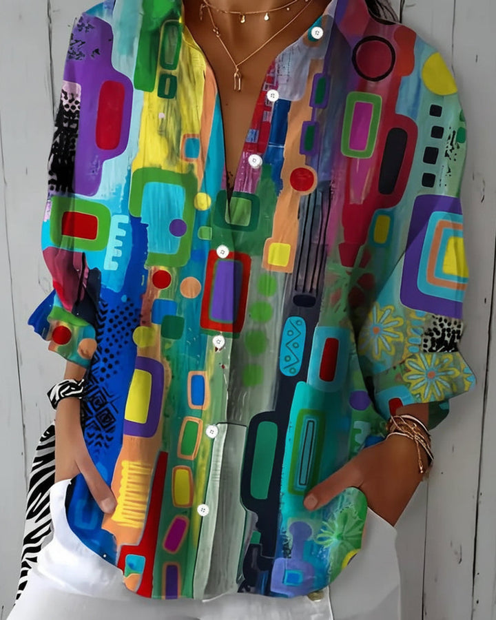 Elin Lebhaftes Geometrisches Hemd Damen