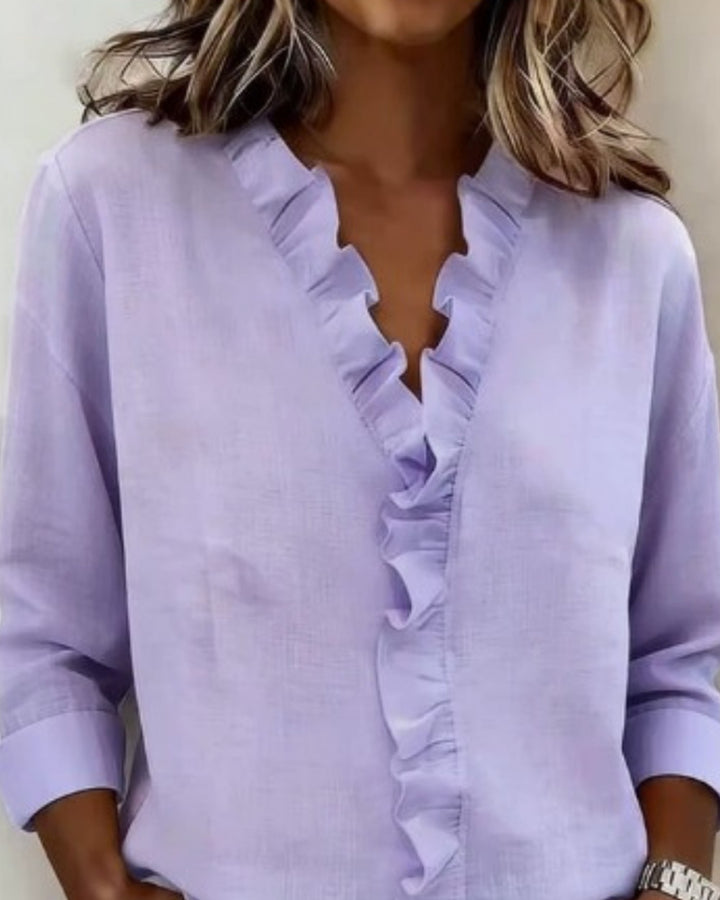 Indie Rüschenbluse Damen Langarm