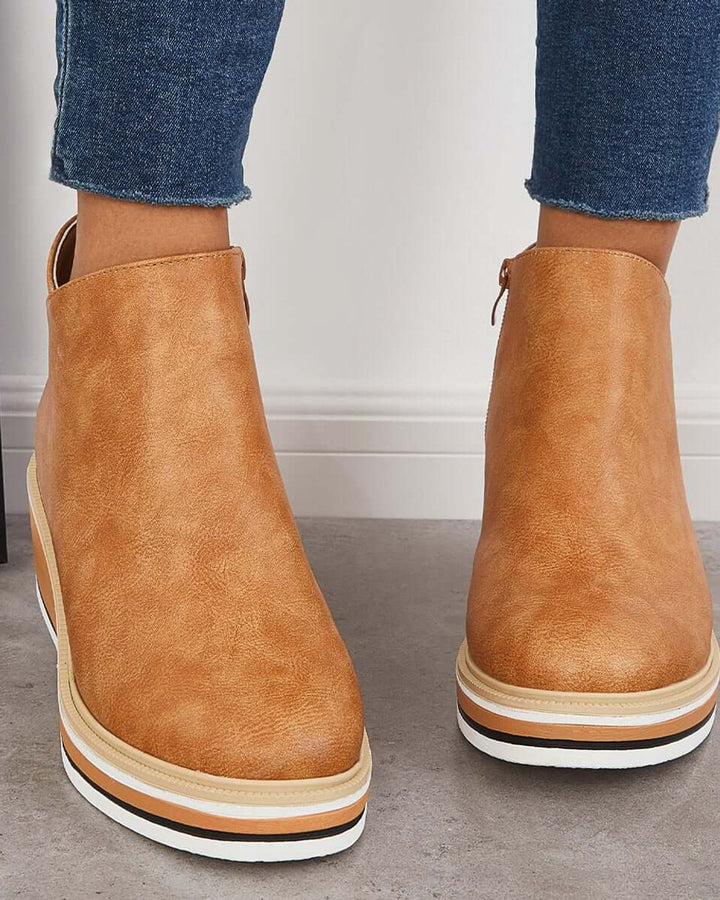 Lena Keilabsatz Stiefeletten Reißverschluss