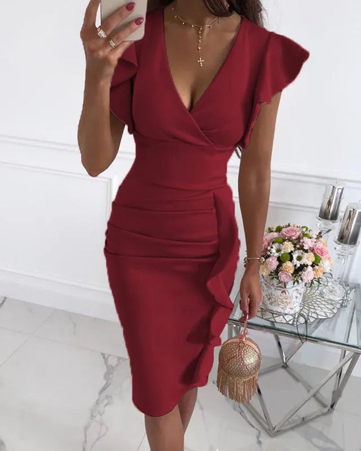 Lena Enganliegendes Volantkleid Damen
