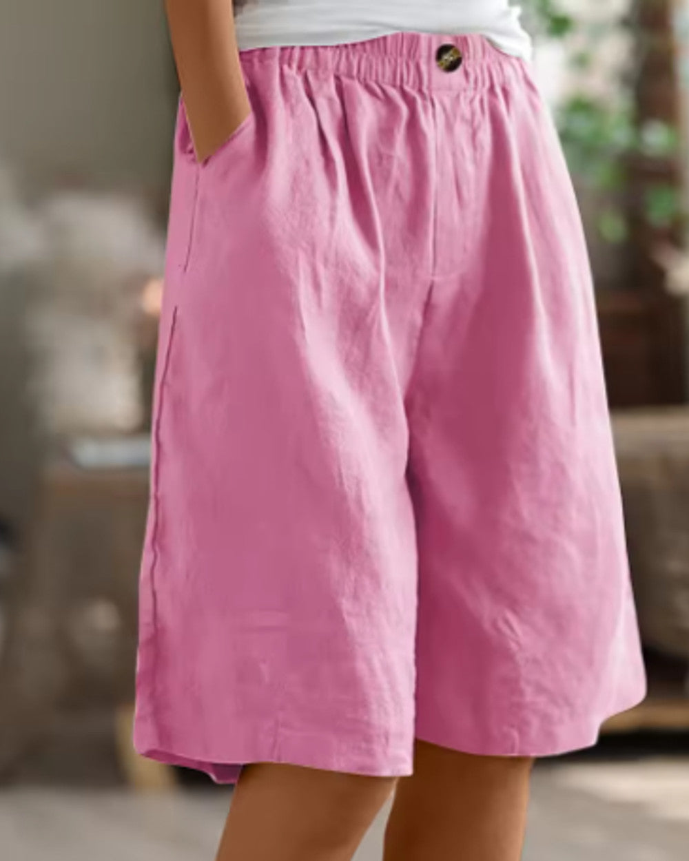 Renee Kurze Leinenhose Damen Sommer