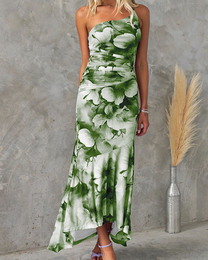 Deja Maxikleid Blumenmuster Asymmetrisch