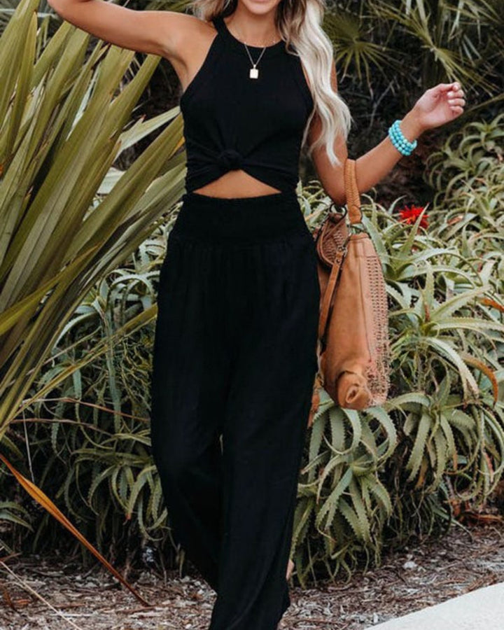 Lena Leinen Stoffhose mit Taschen