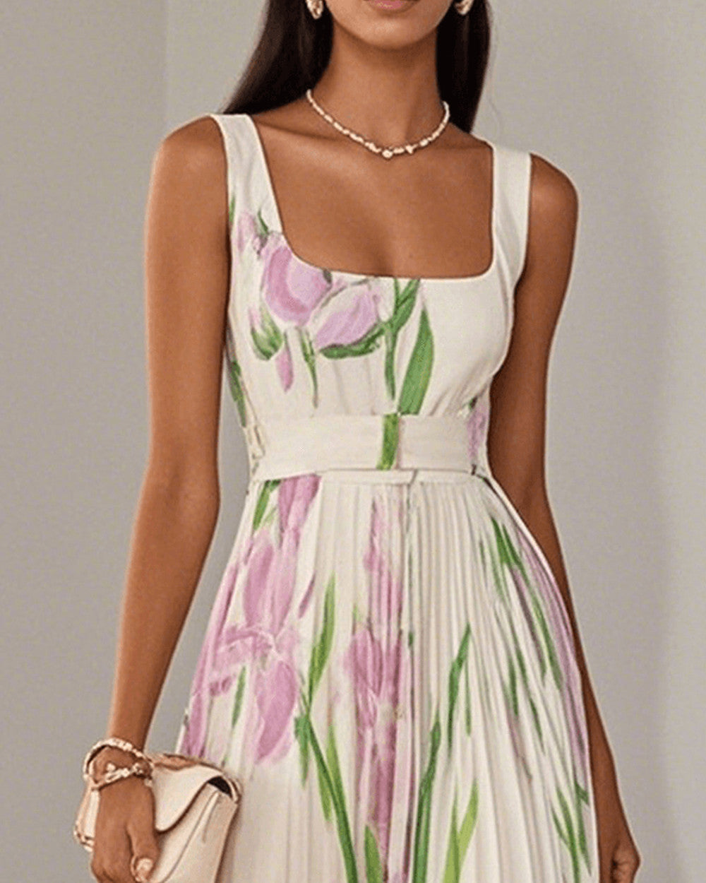 Emma Plissee Maxikleid Chiffon Damen