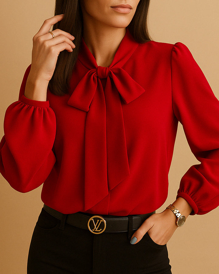 Clara Schleifenkragen Bluse Damen