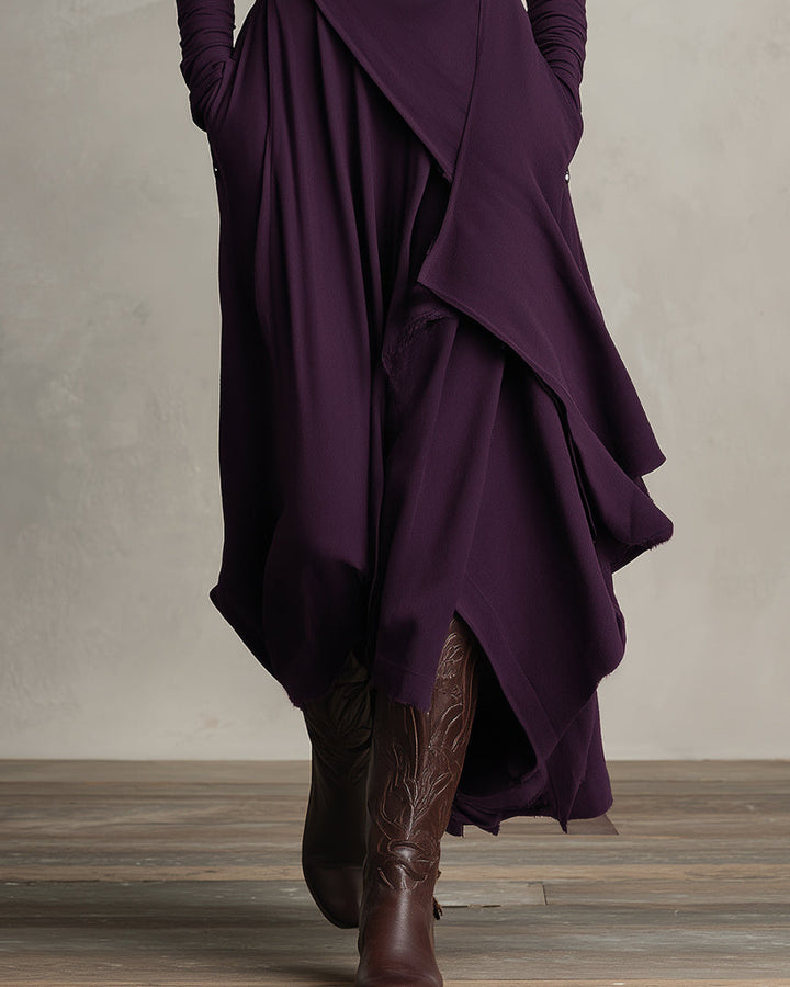 Lena Langes Asymmetrisches Rollkragen Kleid