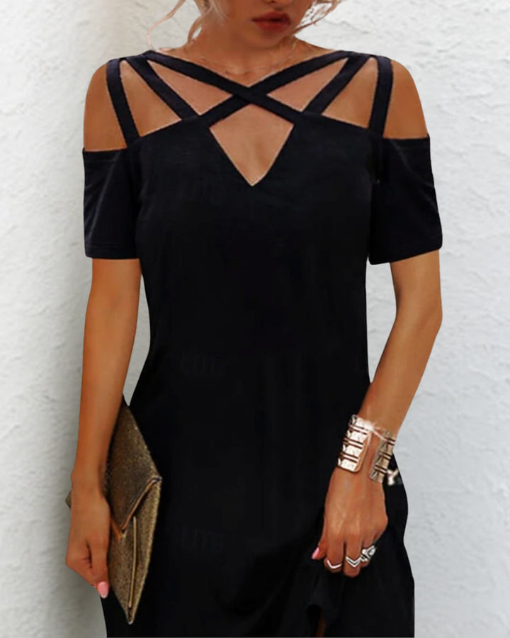 Mia Kurzes Ausschnitt Sommerkleid