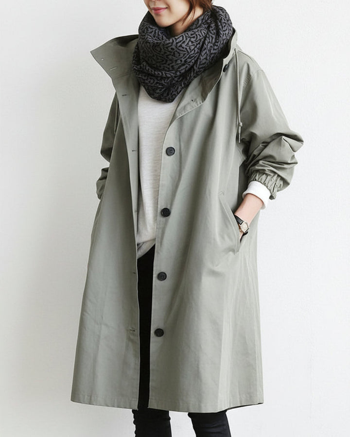 Alina Damen Trenchcoat mit Kapuze