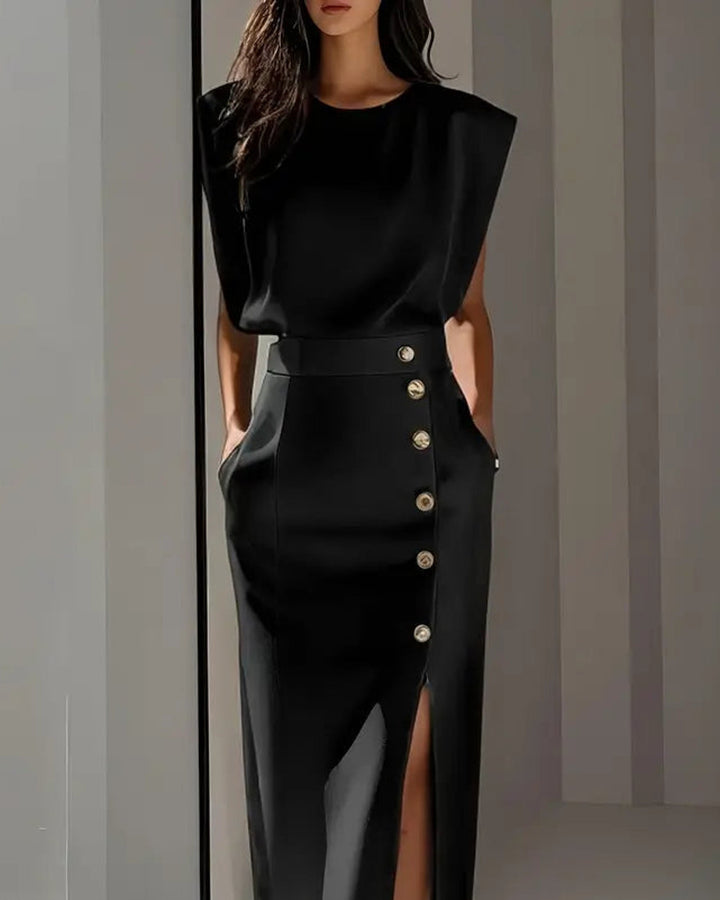 Nina Mittellanges Kleid Seitenschlitz
