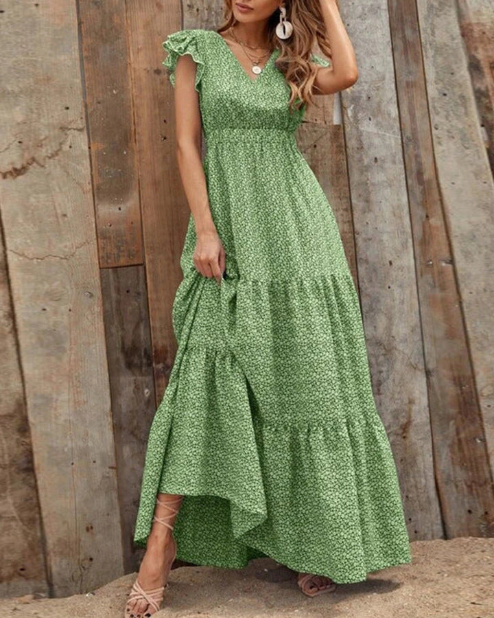 Mia Sommerkleid Blumenmuster V-Ausschnitt
