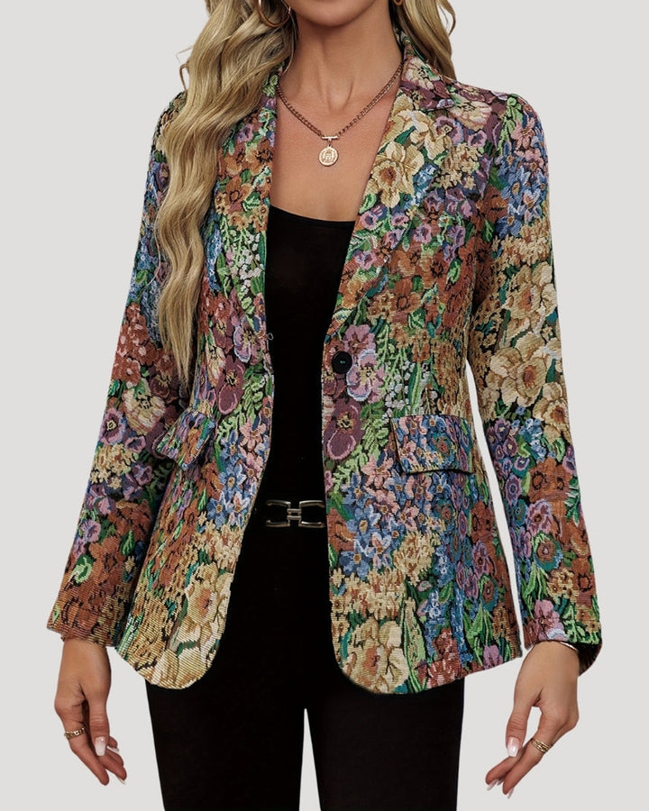 Alina Taillierter Blazer Blumenmuster