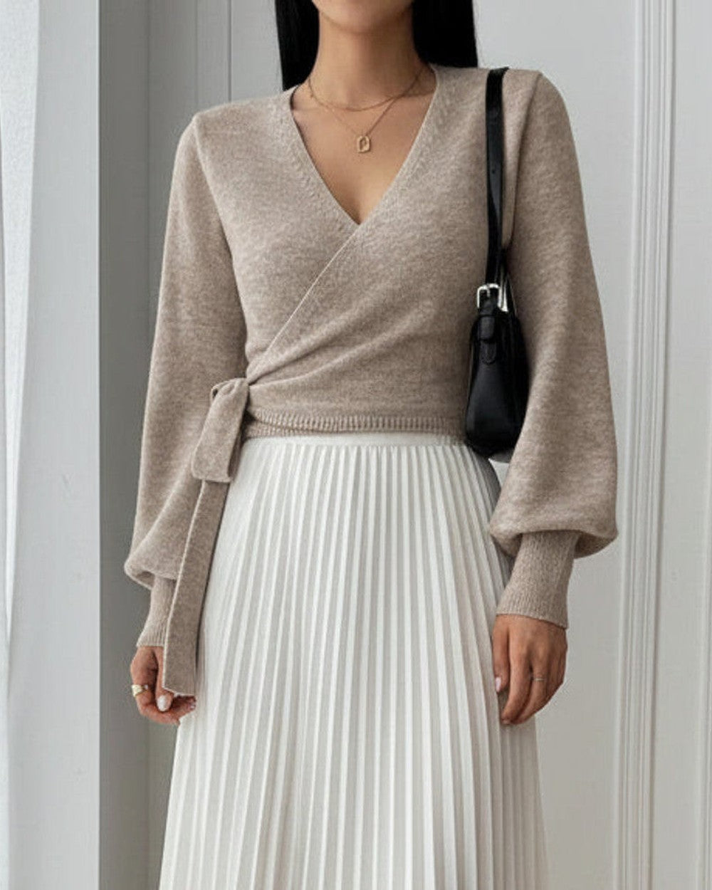 Lena Wickelpullover mit Bindegürtel
