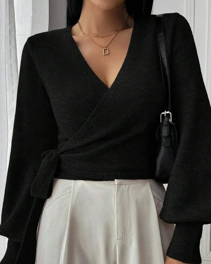 Lena Wickelpullover mit Bindegürtel
