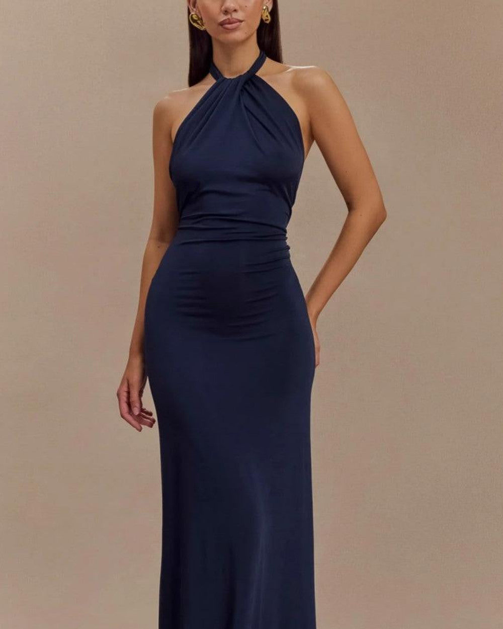 Lena Langes Halfter Maxikleid Lagune