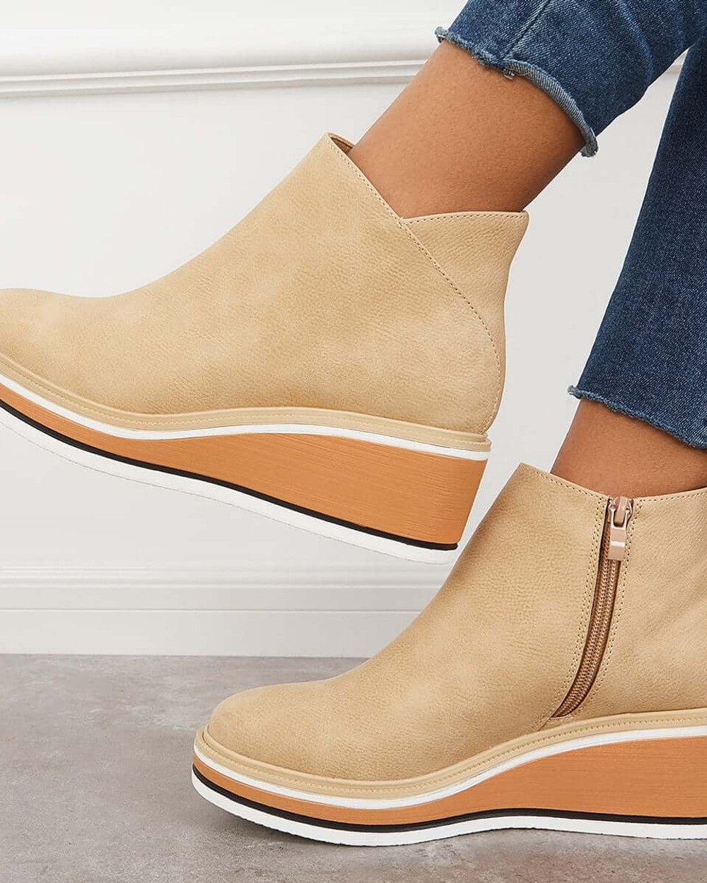 Lena Keilabsatz Stiefeletten Reißverschluss