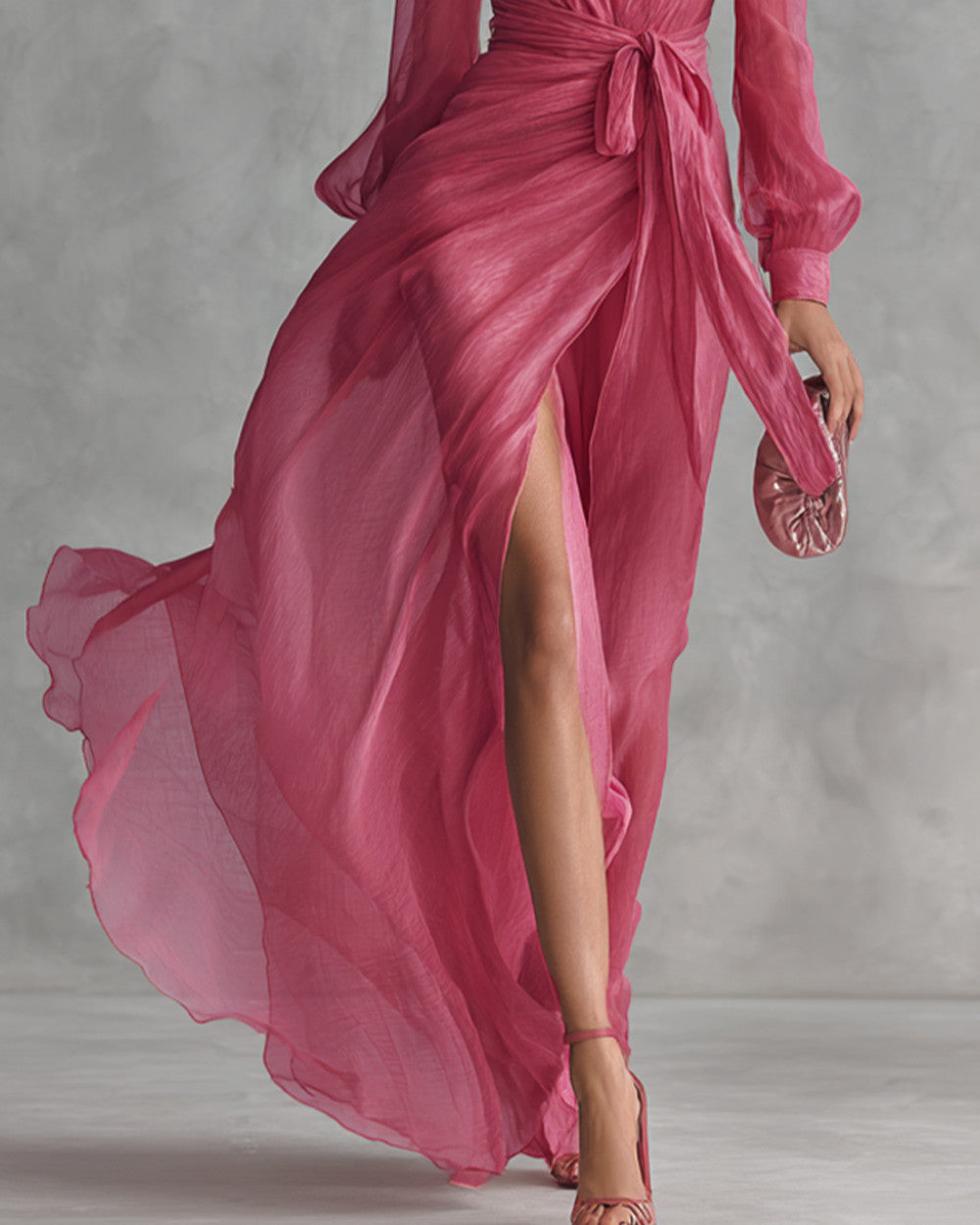 Lena Langes Abendkleid Perlen Chiffon